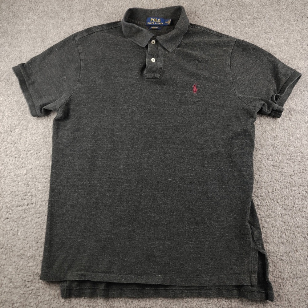 Polo Ralph Lauren Mens Custom Fit Polo Shirt Large Charcoal Gray Preppy